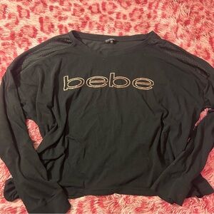 Bebe Black Long Sleeve Top